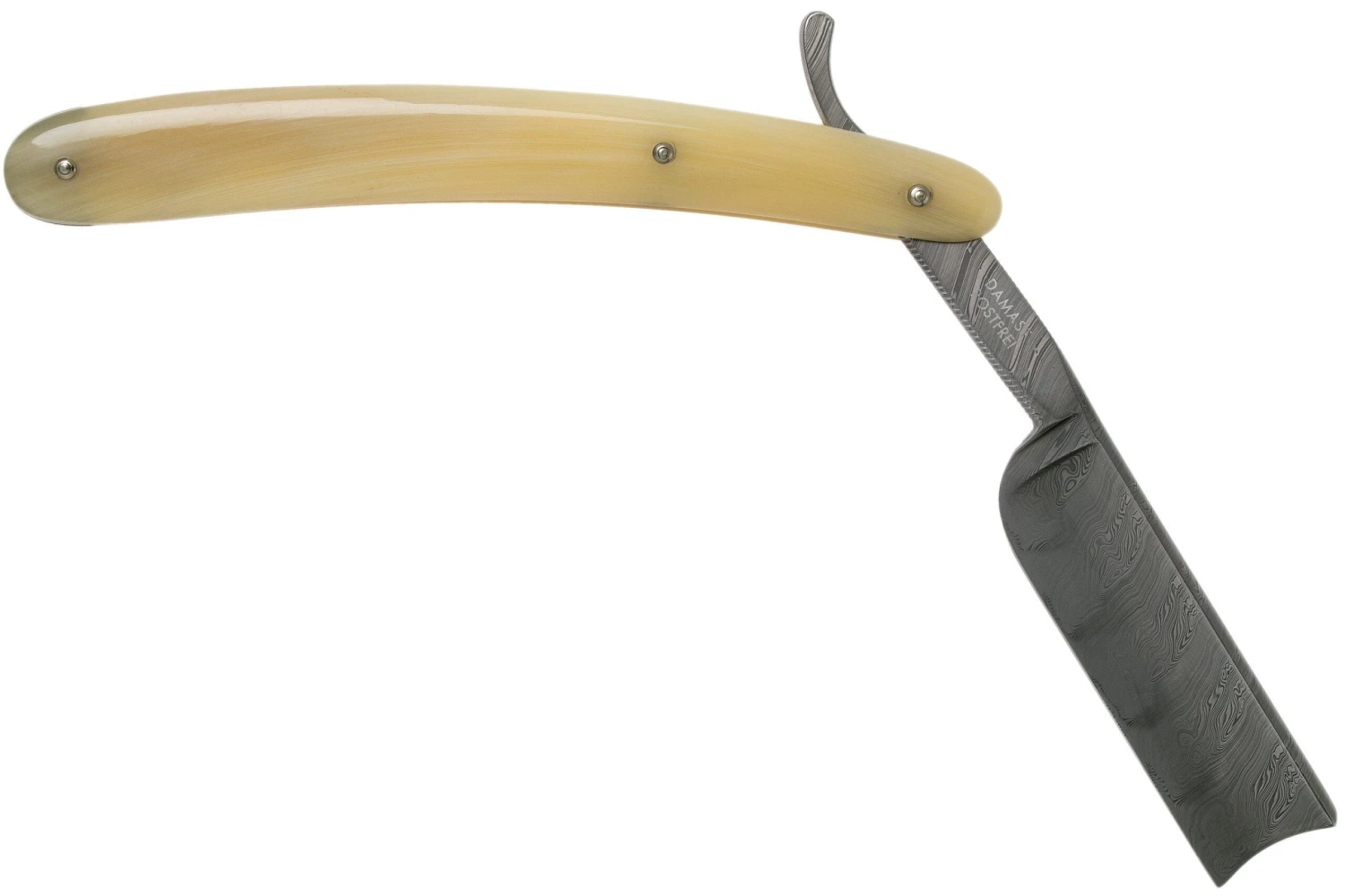 Böker Manufaktur Damascus Horn Rasoir Coupe-choux 140623DAM 2 Böker Manufaktur Damascus Horn Rasoir Coupe-choux 140623DAM – Image 2