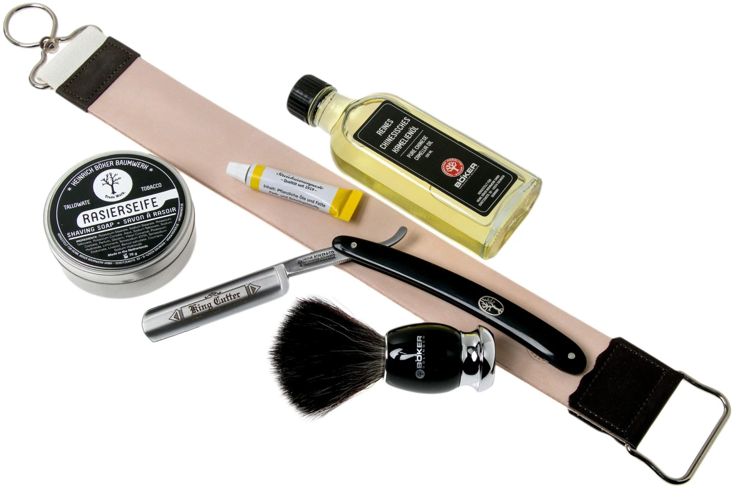 Böker King Cutter Shaving Starter Set 141524SET Set De Rasage Rasoir Coupe-coux 1 Böker King Cutter Shaving Starter Set 141524SET Set De Rasage Rasoir Coupe-coux