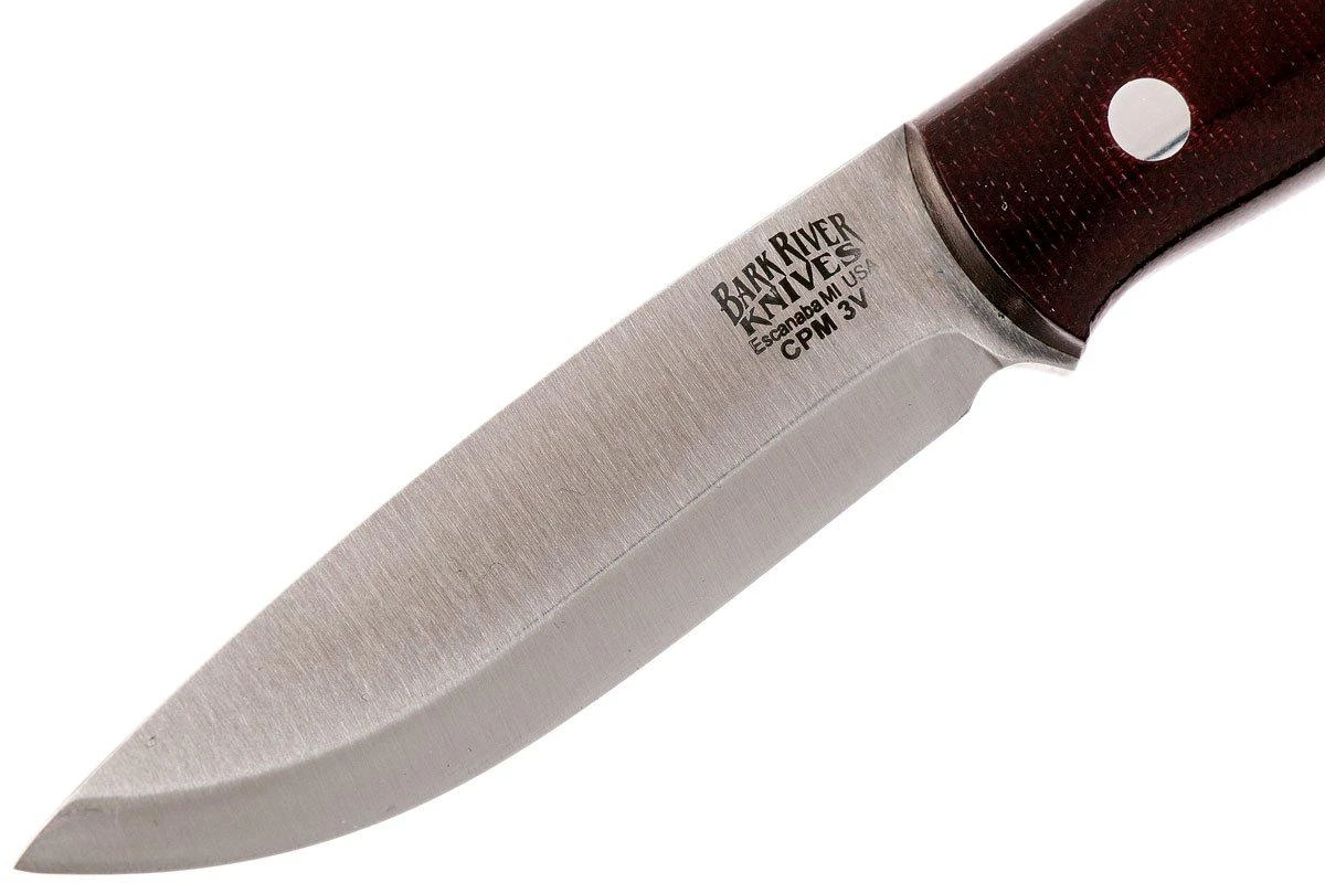 Bark River Ultra-Lite Bushcrafter CPM 3V, Burgundy Canvas Micarta 3 Bark River Ultra-Lite Bushcrafter CPM 3V, Burgundy Canvas Micarta – Image 3