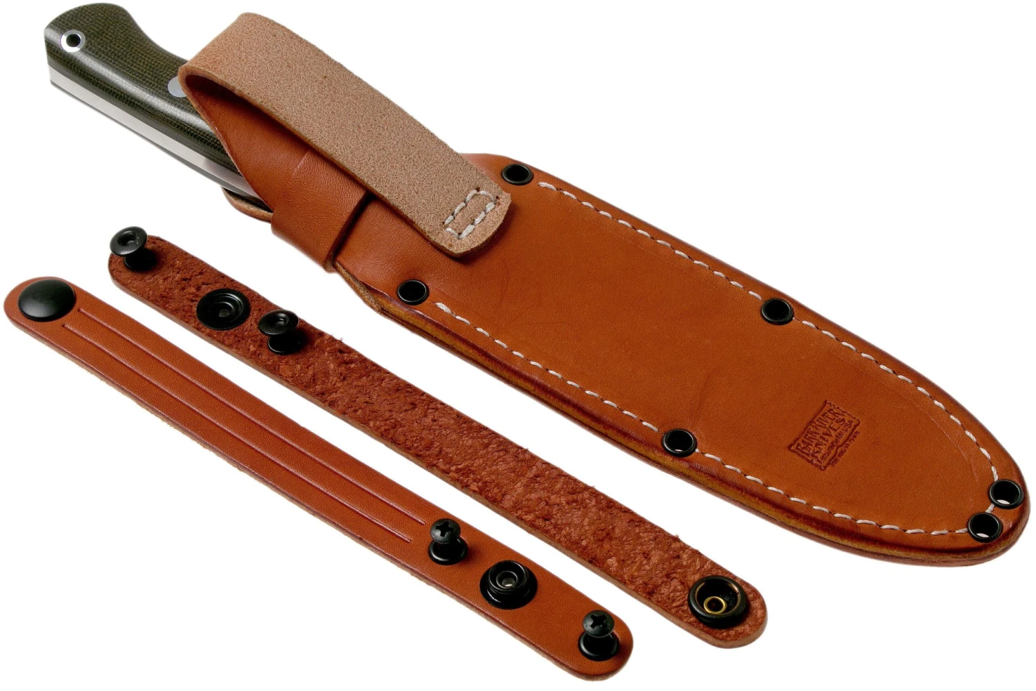 Bark River Bravo 1.5 Rampless CPM 3V Field Knife, Green Canvas Micarta 7 Bark River Bravo 1.5 Rampless CPM 3V Field Knife, Green Canvas Micarta – Image 7