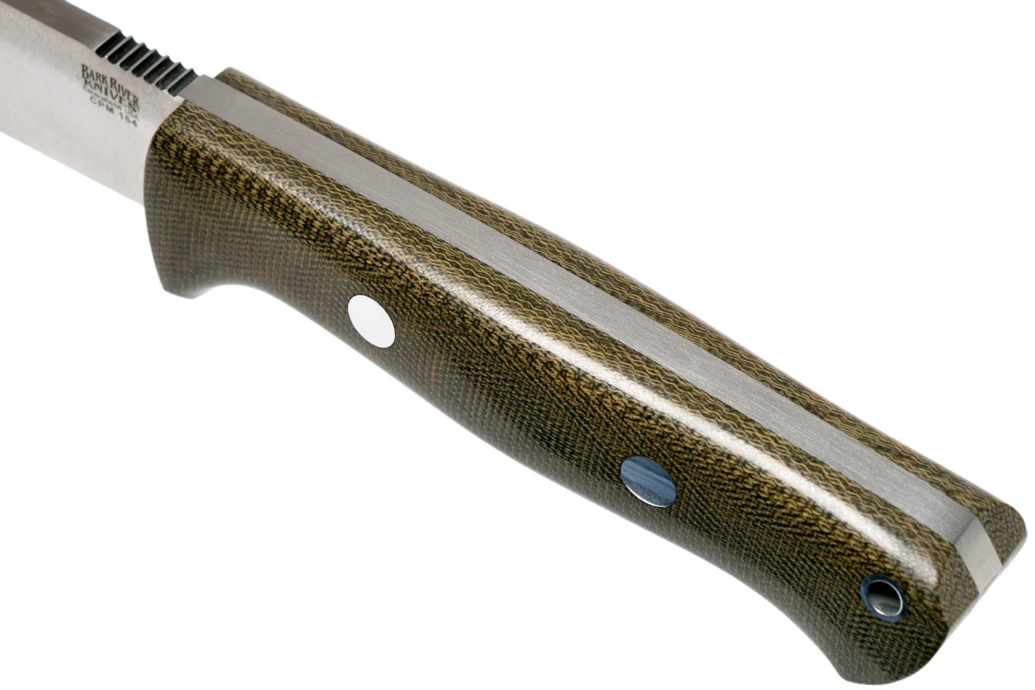Bark River Bravo 1 CPM 154 Field Knife, Green Canvas Micarta 5 Bark River Bravo 1 CPM 154 Field Knife, Green Canvas Micarta – Image 5