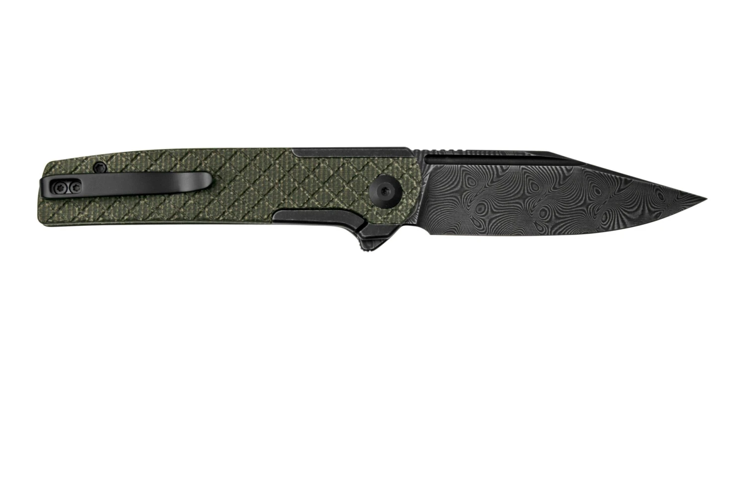 Civivi Cachet C20041B-DS1 Green Micarta Acier Damassé, Couteau De Poche 2 Civivi Cachet C20041B-DS1 Green Micarta Acier Damassé, Couteau De Poche – Image 2