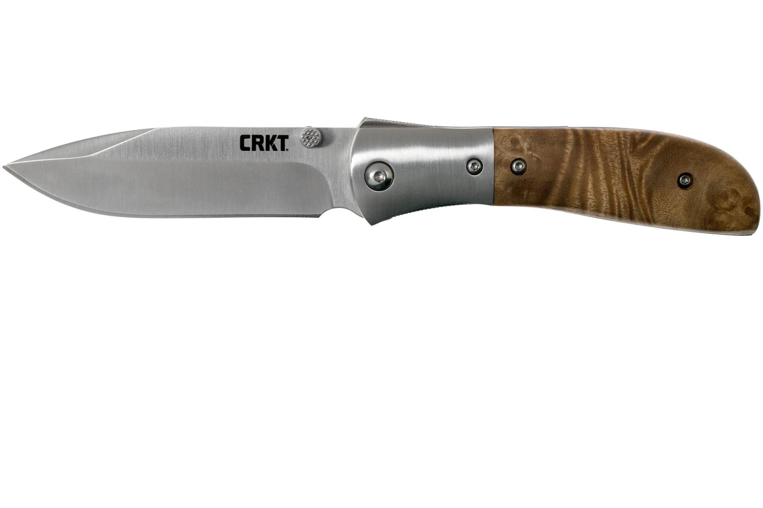 CRKT M4-02W Burled Wood Couteau De Poche, Kit Carson Design 1 CRKT M4-02W Burled Wood Couteau De Poche, Kit Carson Design