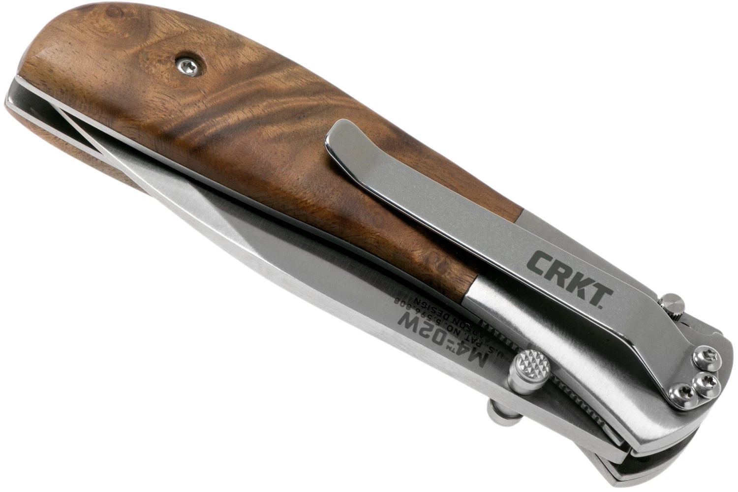 CRKT M4-02W Burled Wood Couteau De Poche, Kit Carson Design 4 CRKT M4-02W Burled Wood Couteau De Poche, Kit Carson Design – Image 4