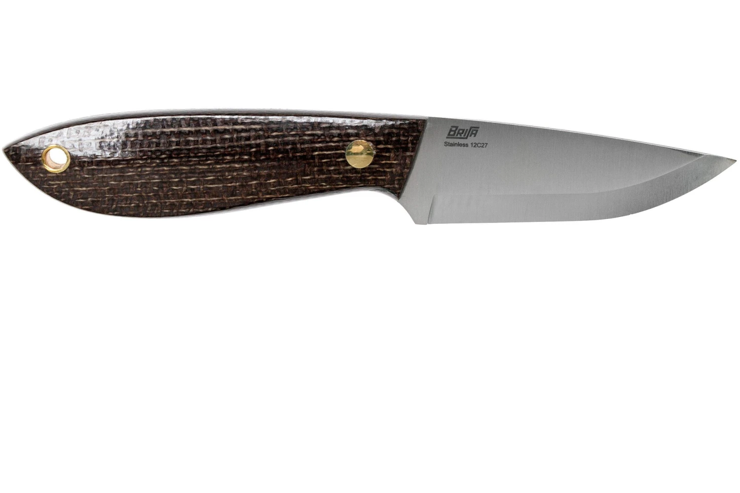 Brisa Bobtail 80 Bison Micarta Handle, 12C27 Scandi, étui En Cuir 9955 2 Brisa Bobtail 80 Bison Micarta Handle, 12C27 Scandi, étui En Cuir 9955 – Image 2