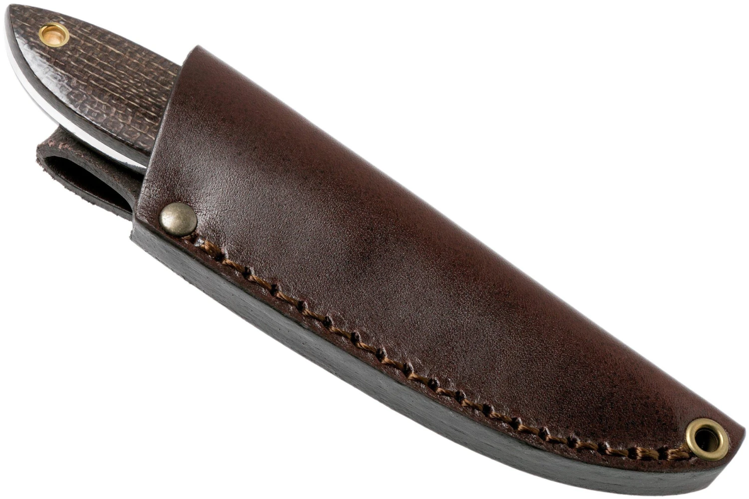 Brisa Bobtail 80 Bison Micarta Handle, 12C27 Scandi, étui En Cuir 9955 7 Brisa Bobtail 80 Bison Micarta Handle, 12C27 Scandi, étui En Cuir 9955 – Image 7