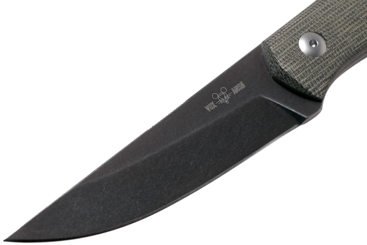 GiantMouse GMF2-P-G Green Canvas Micarta, PVD, Couteau Fixe, Ansø En Voxnaes Design 3 GiantMouse GMF2-P-G Green Canvas Micarta, PVD, Couteau Fixe, Ansø En Voxnaes Design – Image 3