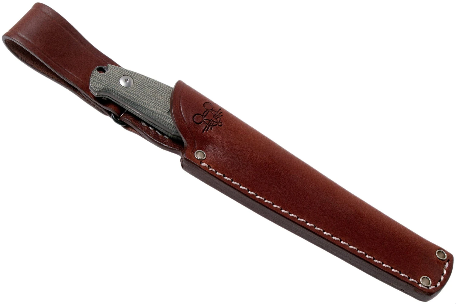 GiantMouse GMF2-P-G Green Canvas Micarta, PVD, Couteau Fixe, Ansø En Voxnaes Design 6 GiantMouse GMF2-P-G Green Canvas Micarta, PVD, Couteau Fixe, Ansø En Voxnaes Design – Image 6