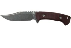 Rick Hinderer Ranch Bowie Burgundy Canvas Micarta, Battle Black, Couteau Bowie