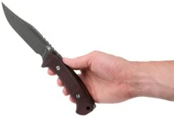 Rick Hinderer Ranch Bowie Burgundy Canvas Micarta, Battle Black, Couteau Bowie -Couteaux Soldes Boutique HRK TRB BB BM 06 rick hinderer knives