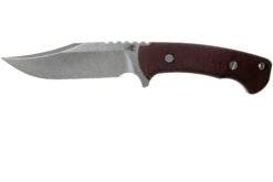 Rick Hinderer Ranch Bowie Burgundy Canvas Micarta, Stonewashed, Couteau Bowie