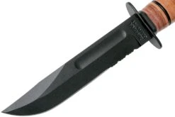 KA-BAR Short USMC 1252 Couteau à Lame Fixe Partiellement Dentelé, étui En Cuir 10 KA-BAR Short USMC 1252 Couteau à Lame Fixe Partiellement Dentelé, étui En Cuir -Couteaux Soldes Boutique KA1252 03 ka bar