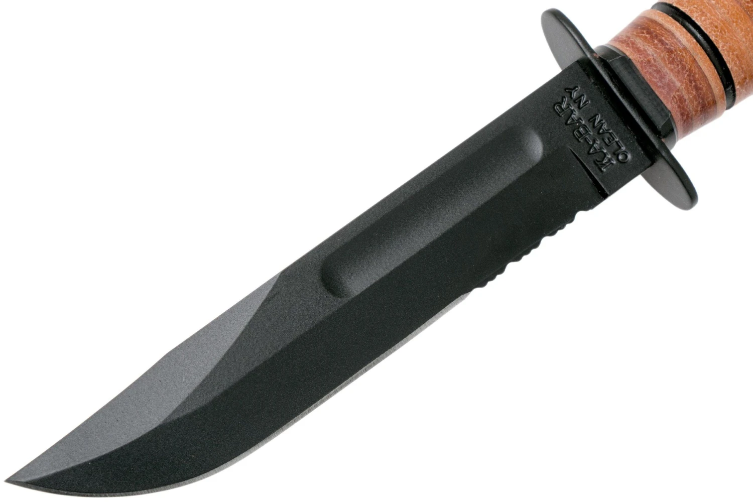 KA-BAR Short USMC 1252 Couteau à Lame Fixe Partiellement Dentelé, étui En Cuir 3 KA-BAR Short USMC 1252 Couteau à Lame Fixe Partiellement Dentelé, étui En Cuir – Image 3