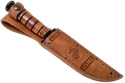 KA-BAR Short USMC 1252 Couteau à Lame Fixe Partiellement Dentelé, étui En Cuir 14 KA-BAR Short USMC 1252 Couteau à Lame Fixe Partiellement Dentelé, étui En Cuir -Couteaux Soldes Boutique KA1252 07 ka bar