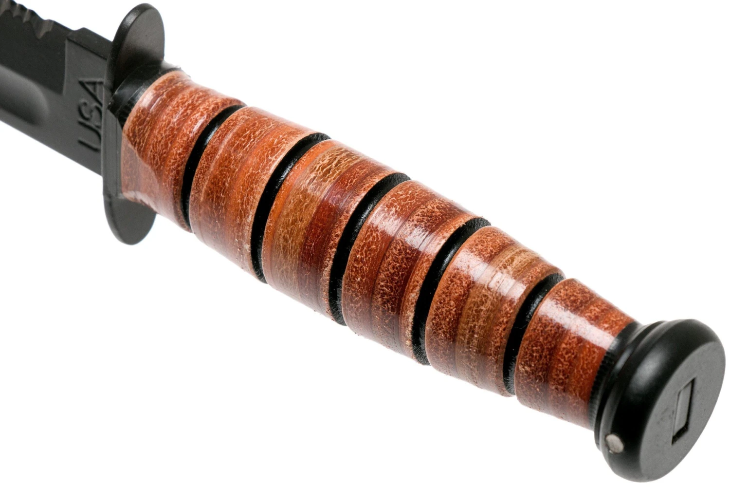 KA-BAR Short 1261 Couteau à Lame Fixe Partiellement Dentelé, étui En Cuir 4 KA-BAR Short 1261 Couteau à Lame Fixe Partiellement Dentelé, étui En Cuir – Image 4