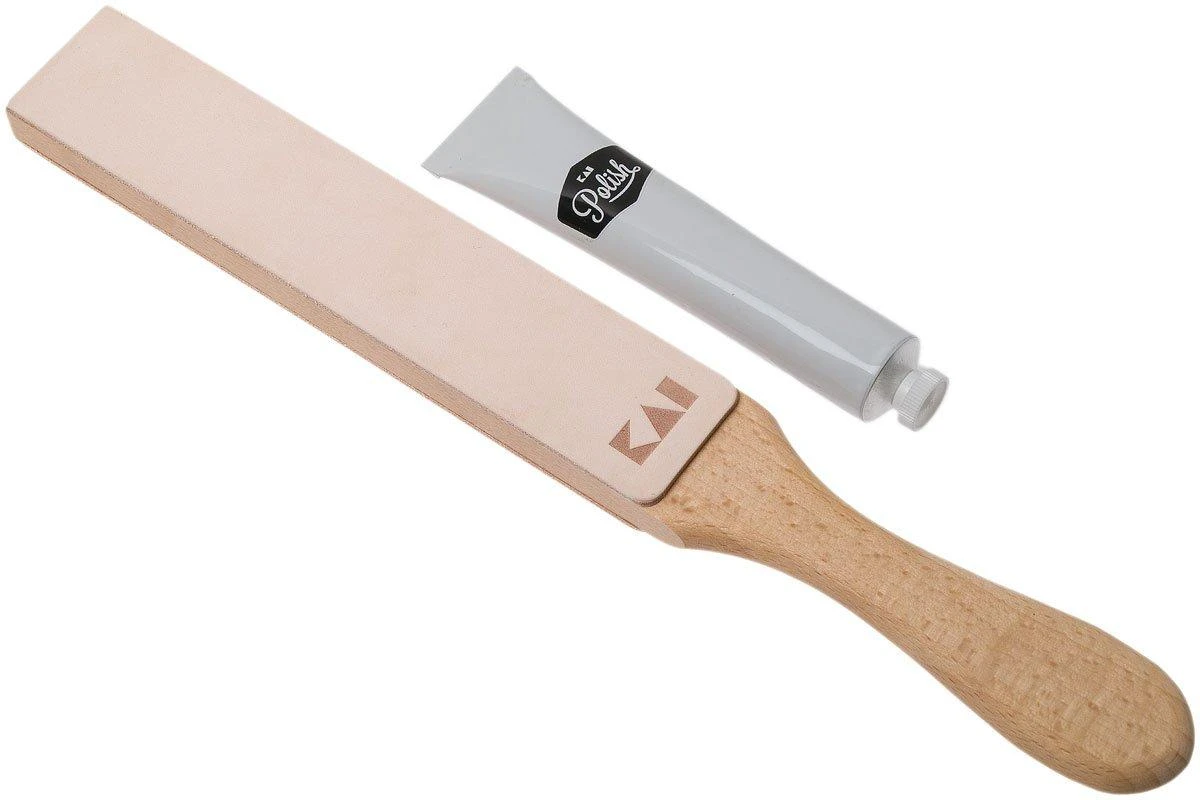 Kai Polishing Strop Set, Stropping Paddle + Pâte à Polir 1 Kai Polishing Strop Set, Stropping Paddle + Pâte à Polir