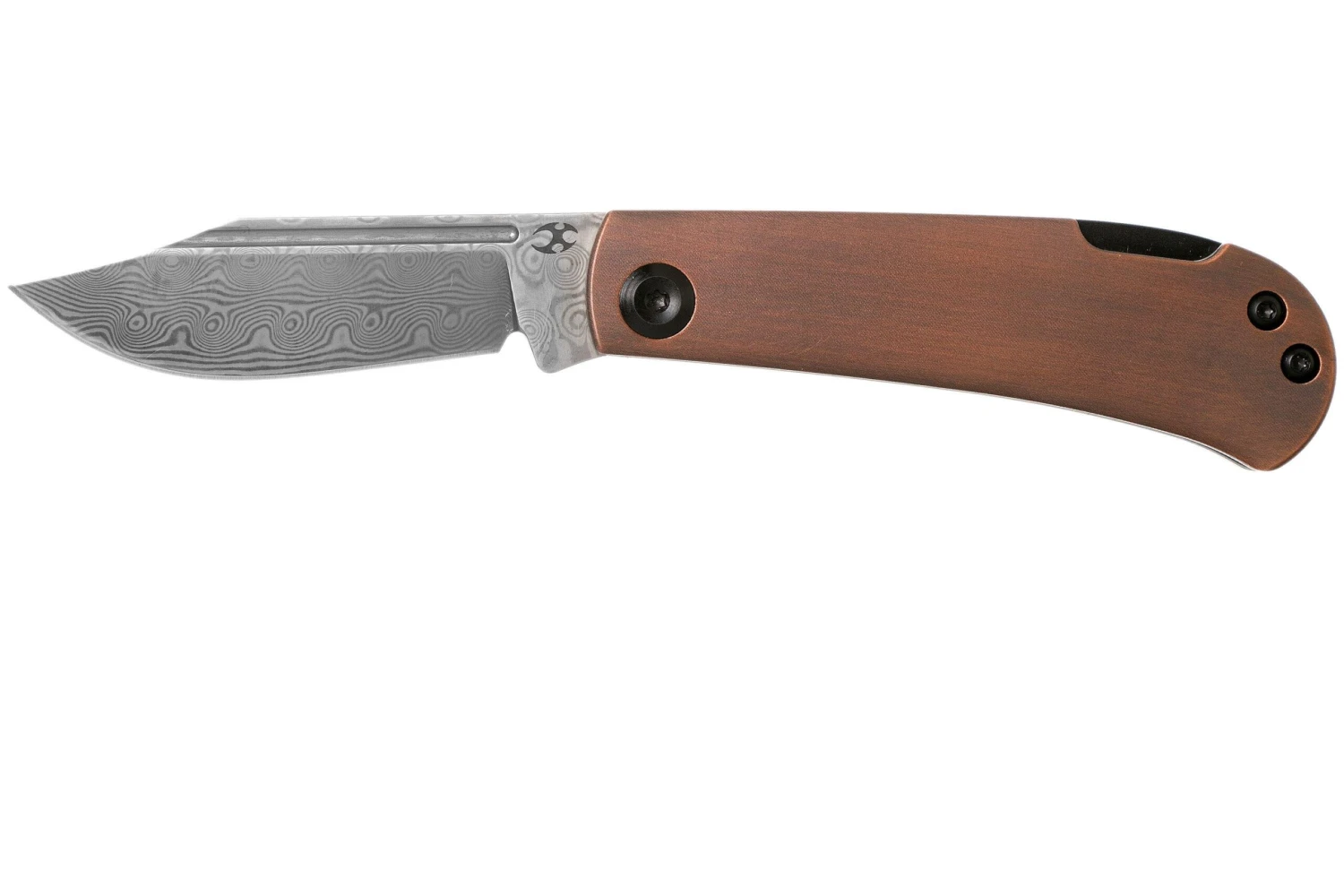 Kansept Wedge K2026BC1 Damascus, Red Copper Couteau De Poche, Nick Swan Design 1 Kansept Wedge K2026BC1 Damascus, Red Copper Couteau De Poche, Nick Swan Design