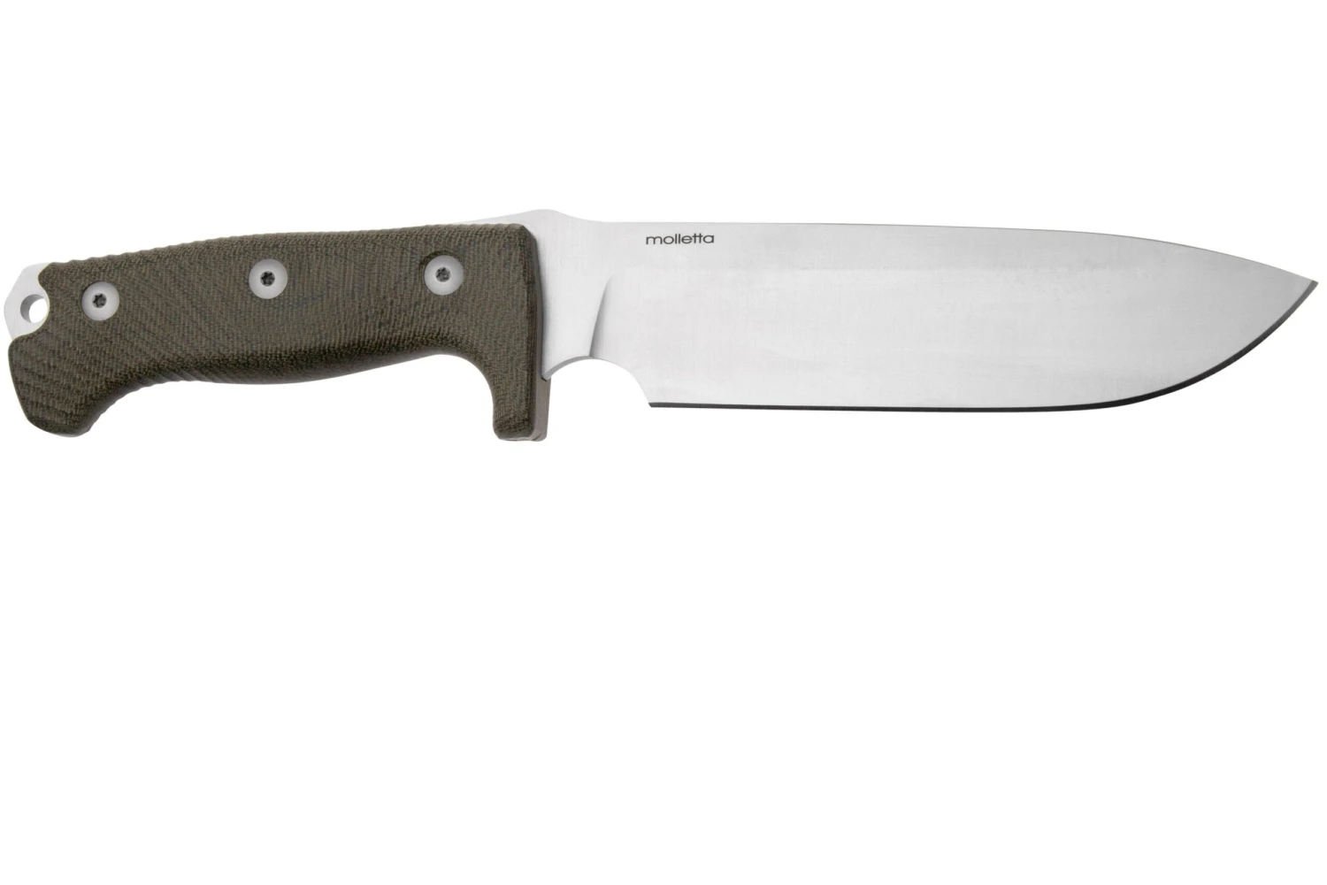 LionSteel M7 CVG Satin, Green Canvas Micarta Couteau Fixe, Molletta Design 2 LionSteel M7 CVG Satin, Green Canvas Micarta Couteau Fixe, Molletta Design – Image 2