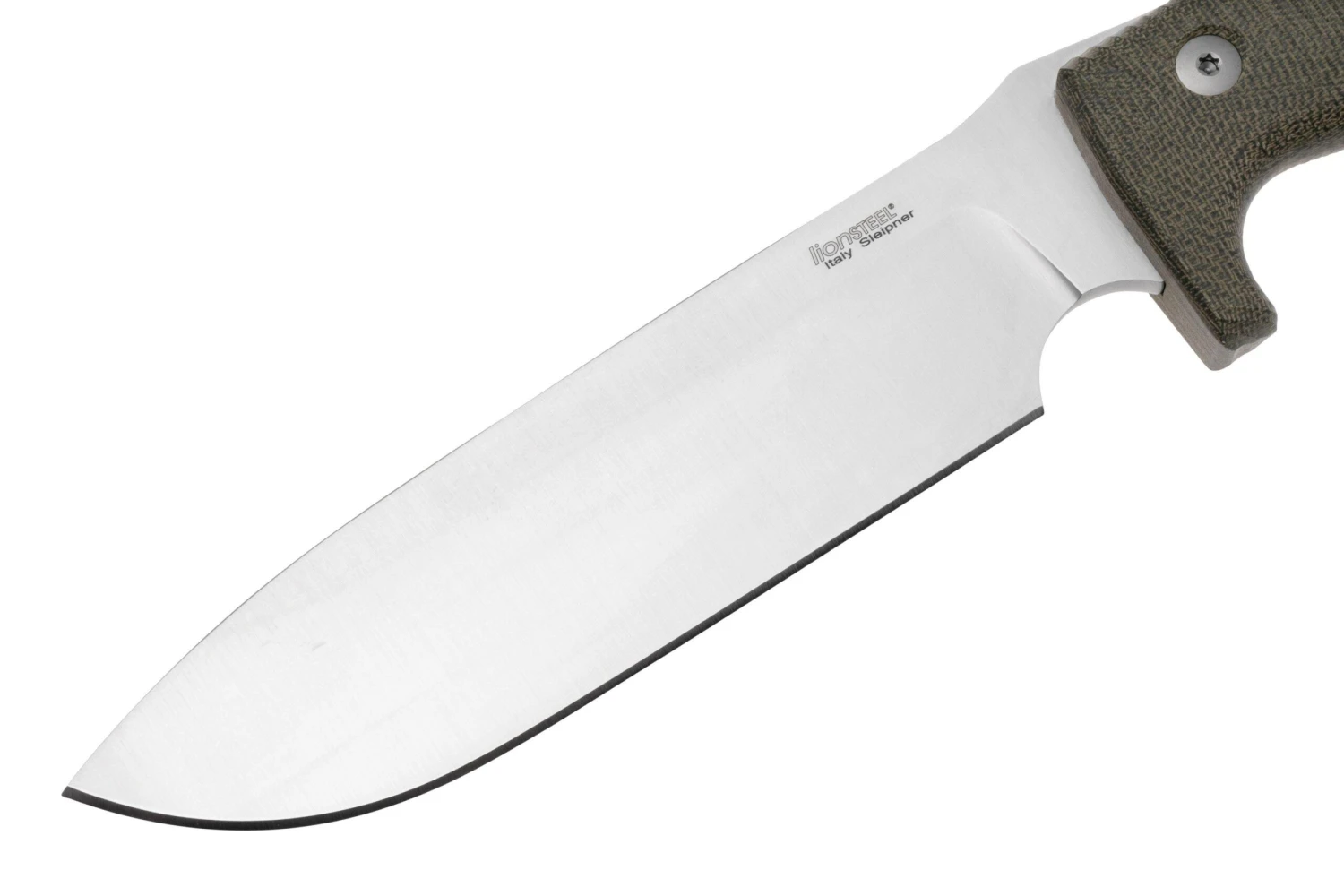LionSteel M7 CVG Satin, Green Canvas Micarta Couteau Fixe, Molletta Design 3 LionSteel M7 CVG Satin, Green Canvas Micarta Couteau Fixe, Molletta Design – Image 3