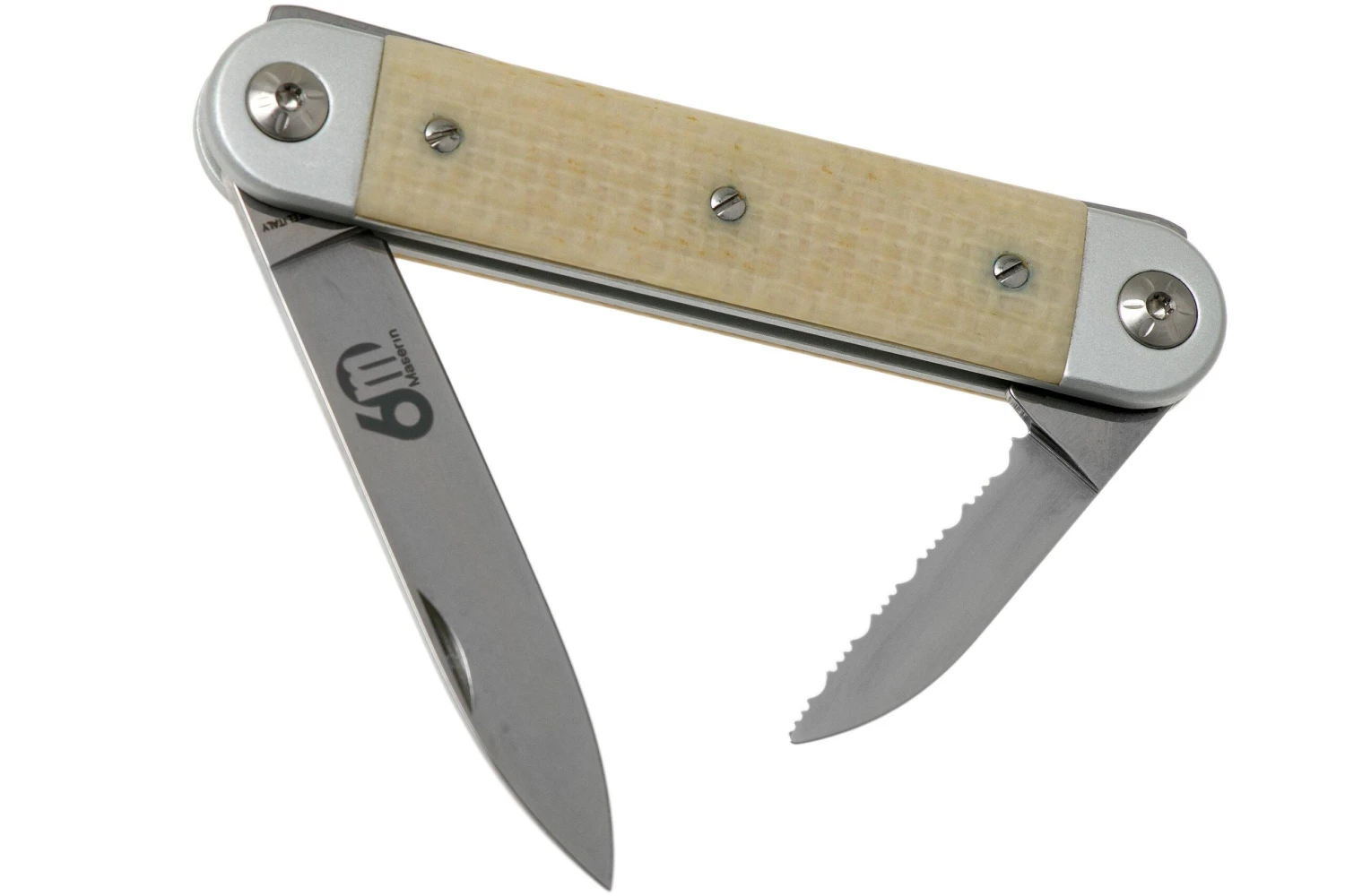 Maserin 60° Knife Sessantesimo 195/MCW White Micarta Couteau De Poche 1 Maserin 60° Knife Sessantesimo 195/MCW White Micarta Couteau De Poche