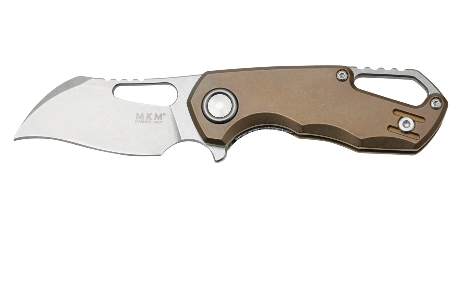 MKM Isonzo FX03M-1TBR, Hawkbill Stonewashed Böhler M390 Bronze Titanium, Couteau De Poche 1 MKM Isonzo FX03M-1TBR, Hawkbill Stonewashed Böhler M390 Bronze Titanium, Couteau De Poche
