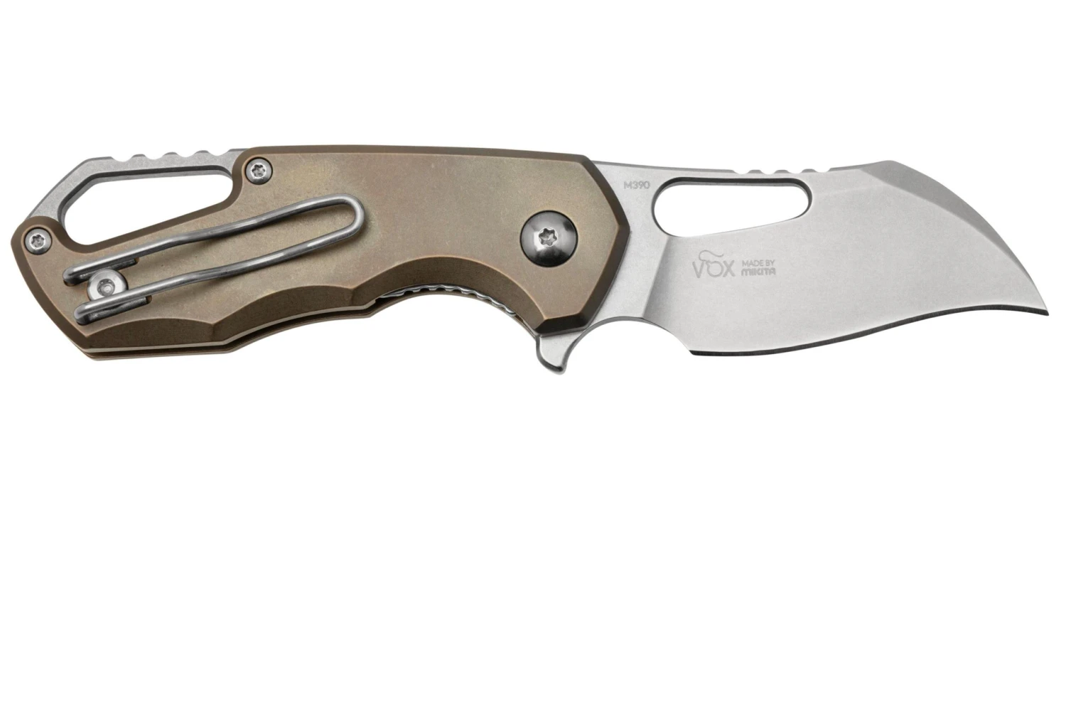MKM Isonzo FX03M-1TBR, Hawkbill Stonewashed Böhler M390 Bronze Titanium, Couteau De Poche 2 MKM Isonzo FX03M-1TBR, Hawkbill Stonewashed Böhler M390 Bronze Titanium, Couteau De Poche – Image 2