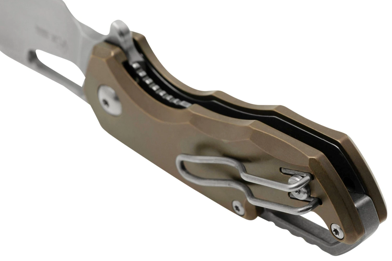 MKM Isonzo FX03M-1TBR, Hawkbill Stonewashed Böhler M390 Bronze Titanium, Couteau De Poche 4 MKM Isonzo FX03M-1TBR, Hawkbill Stonewashed Böhler M390 Bronze Titanium, Couteau De Poche – Image 4