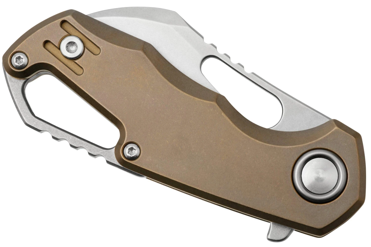 MKM Isonzo FX03M-1TBR, Hawkbill Stonewashed Böhler M390 Bronze Titanium, Couteau De Poche 6 MKM Isonzo FX03M-1TBR, Hawkbill Stonewashed Böhler M390 Bronze Titanium, Couteau De Poche – Image 6