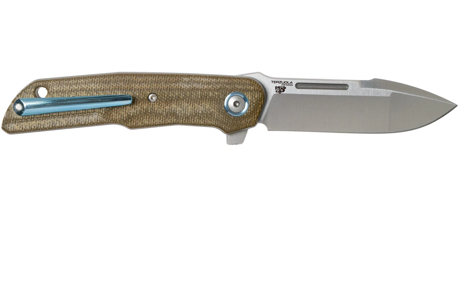 MKM Clap LS01-GC Green Canvas Micarta Couteau De Poche, Bob Terzuola Design 2 MKM Clap LS01-GC Green Canvas Micarta Couteau De Poche, Bob Terzuola Design – Image 2