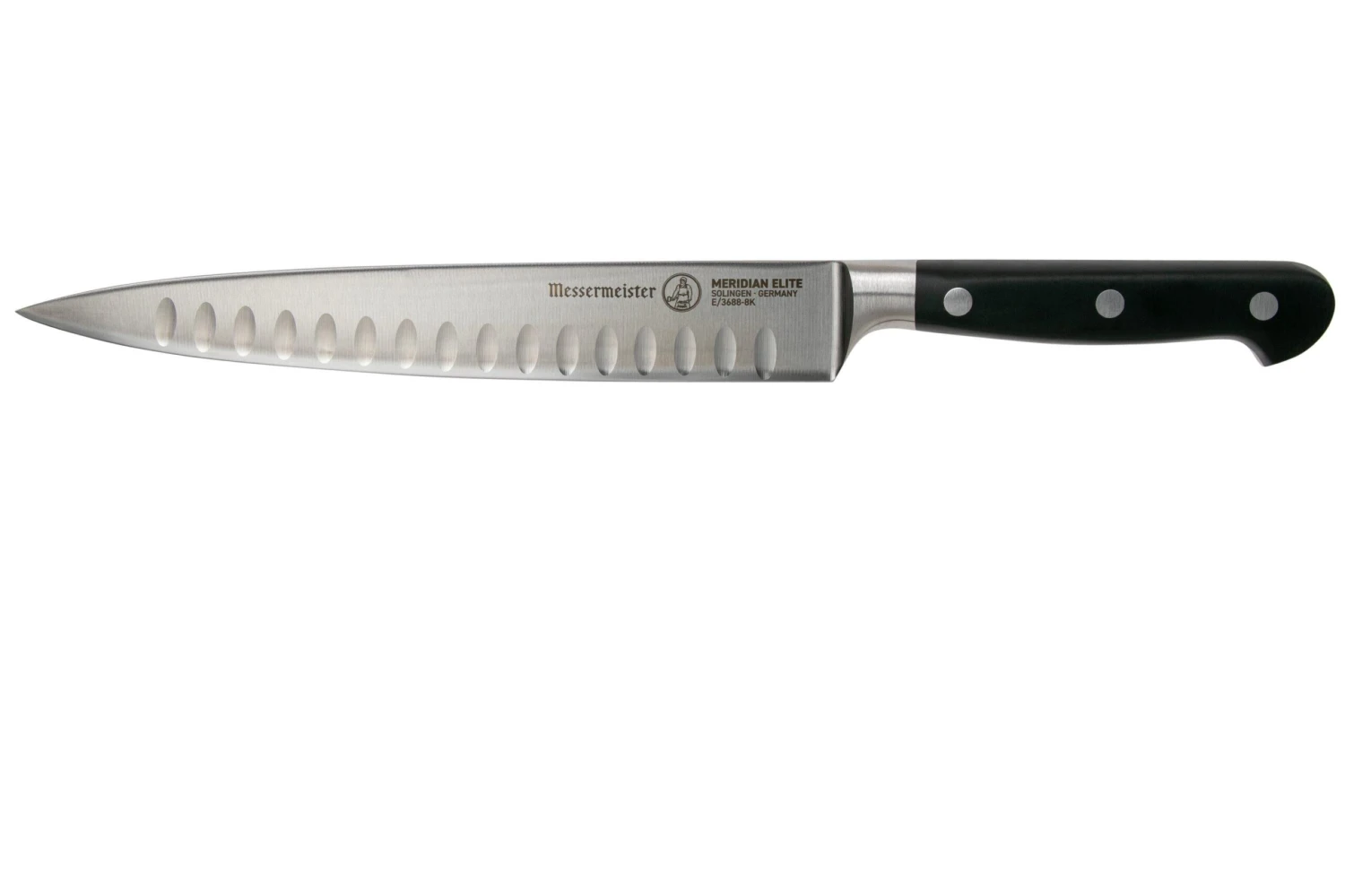 Messermeister Meridian Elite E-3688-8K Couteau à Viande Avec Alvéoles, 20 Cm 1 Messermeister Meridian Elite E-3688-8K Couteau à Viande Avec Alvéoles, 20 Cm