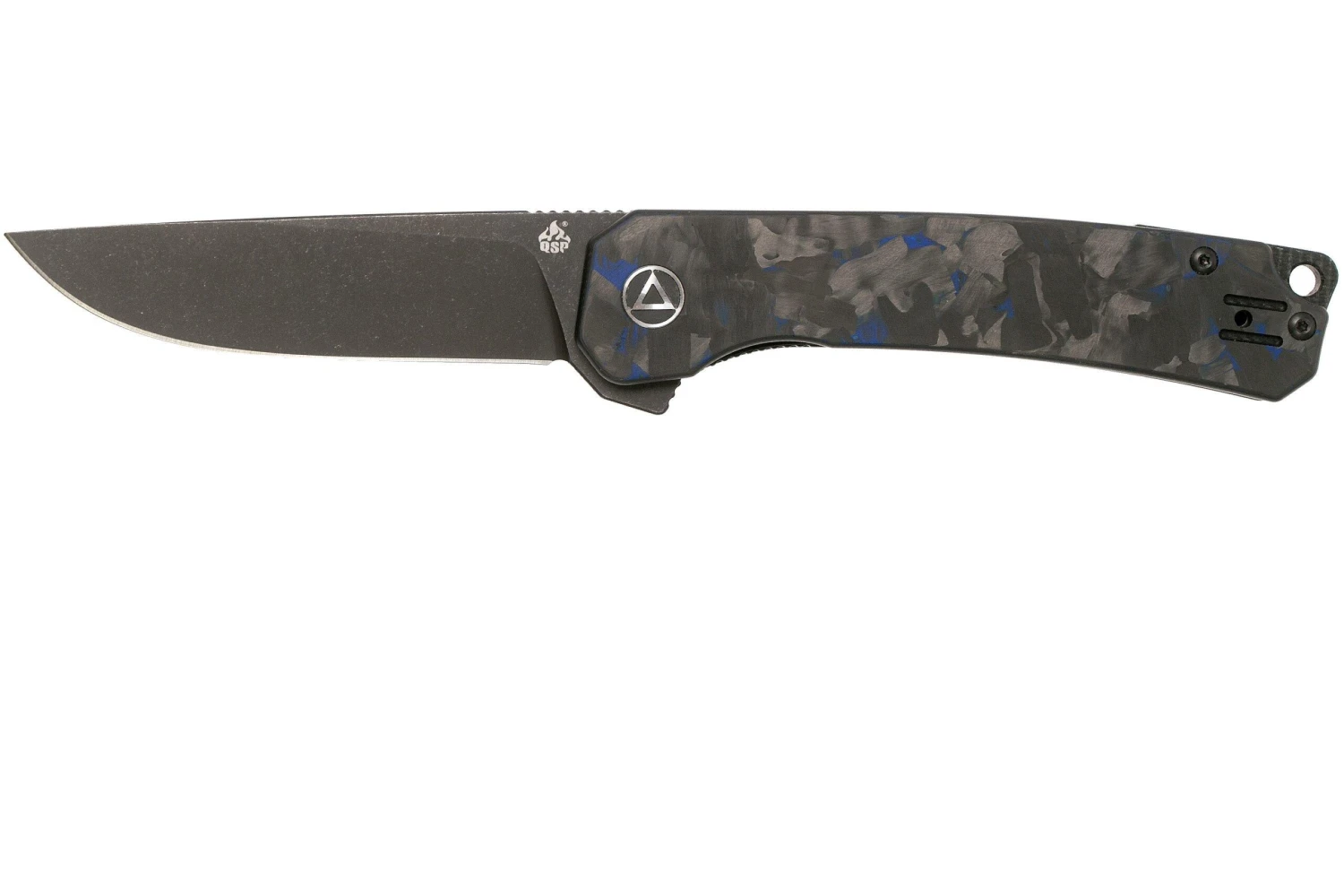 QSP Knife Osprey QS139-G2 Blue Shredded Carbonfiber, Blackwashed, Couteau De Poche 1 QSP Knife Osprey QS139-G2 Blue Shredded Carbonfiber, Blackwashed, Couteau De Poche