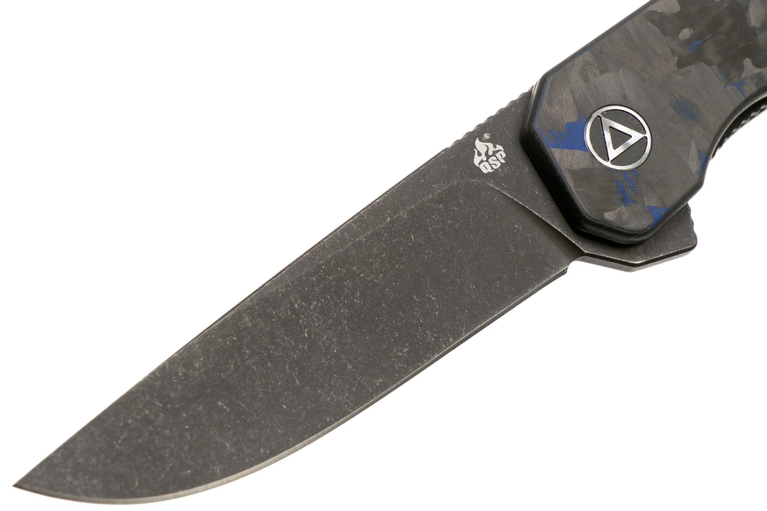 QSP Knife Osprey QS139-G2 Blue Shredded Carbonfiber, Blackwashed, Couteau De Poche 3 QSP Knife Osprey QS139-G2 Blue Shredded Carbonfiber, Blackwashed, Couteau De Poche – Image 3