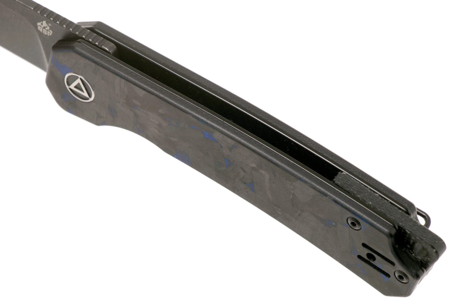 QSP Knife Osprey QS139-G2 Blue Shredded Carbonfiber, Blackwashed, Couteau De Poche 7 QSP Knife Osprey QS139-G2 Blue Shredded Carbonfiber, Blackwashed, Couteau De Poche – Image 7