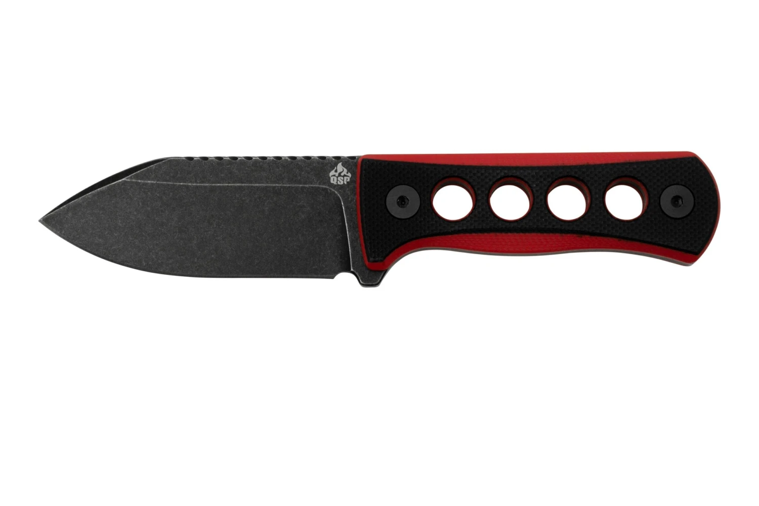 QSP Knife Canary QS141-B2 Blackwashed, Black Red G10, Couteau De Cou 1 QSP Knife Canary QS141-B2 Blackwashed, Black Red G10, Couteau De Cou