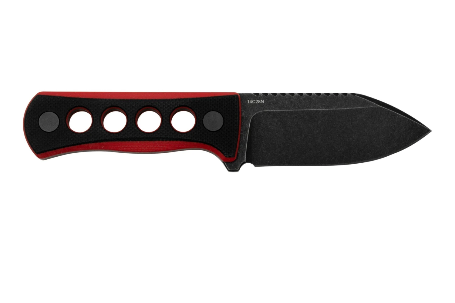 QSP Knife Canary QS141-B2 Blackwashed, Black Red G10, Couteau De Cou 2 QSP Knife Canary QS141-B2 Blackwashed, Black Red G10, Couteau De Cou – Image 2