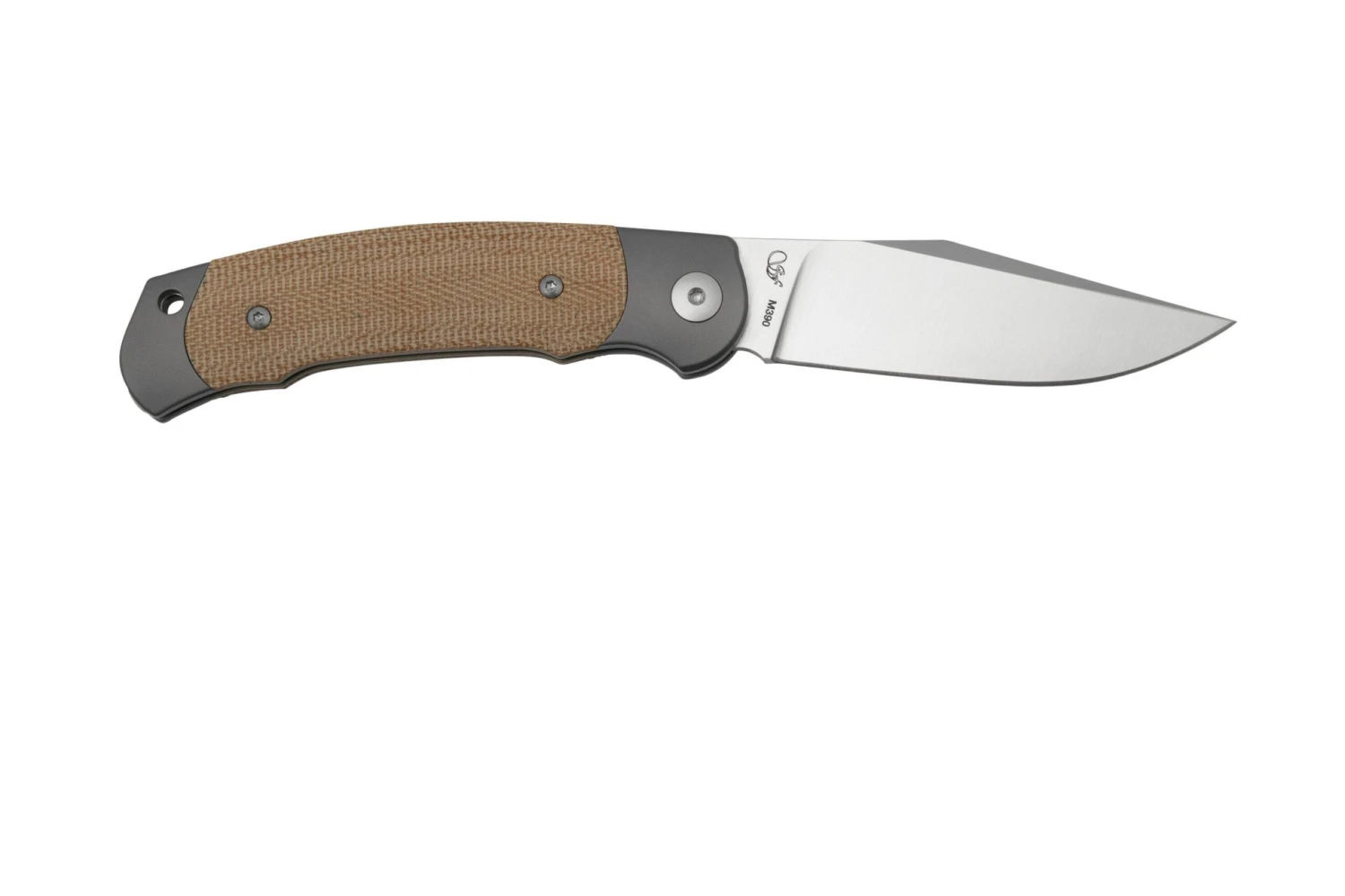 Viper Twin, V6002CN, Satin M390, Couteau De Poche Natural Canvas Micarta, Fabrizio Silvestrelli Design 2 Viper Twin, V6002CN, Satin M390, Couteau De Poche Natural Canvas Micarta, Fabrizio Silvestrelli Design – Image 2