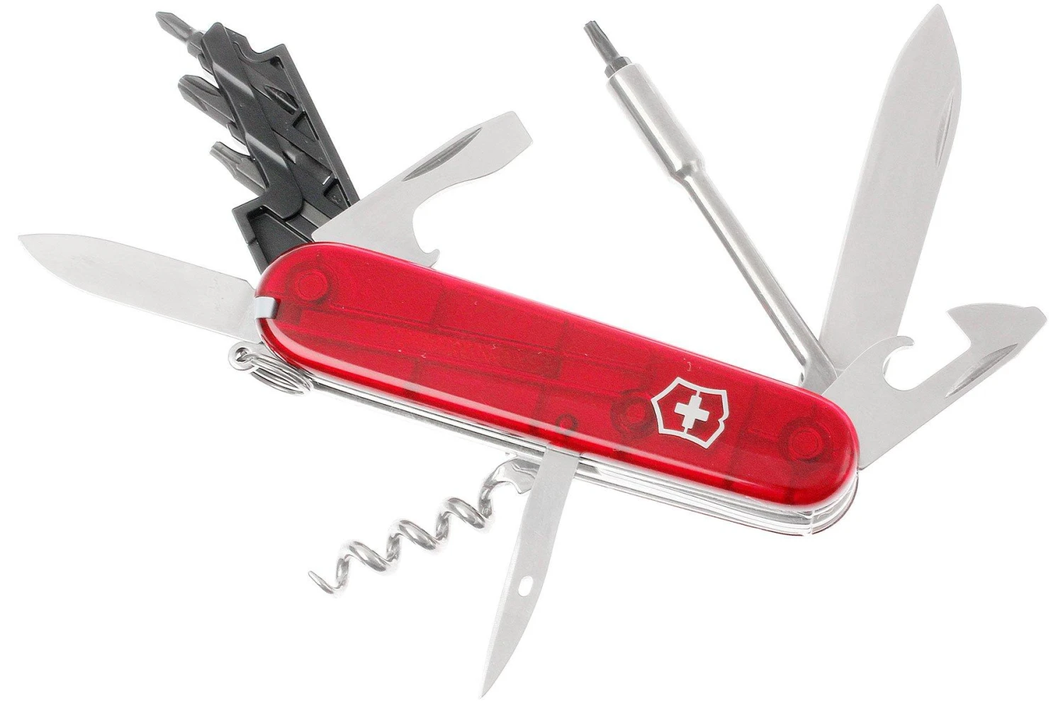 Victorinox CyberTool, Rouge Transparent 1.7605.T, Couteau Suisse Avec 29 Fonctions 1 Victorinox CyberTool, Rouge Transparent 1.7605.T, Couteau Suisse Avec 29 Fonctions