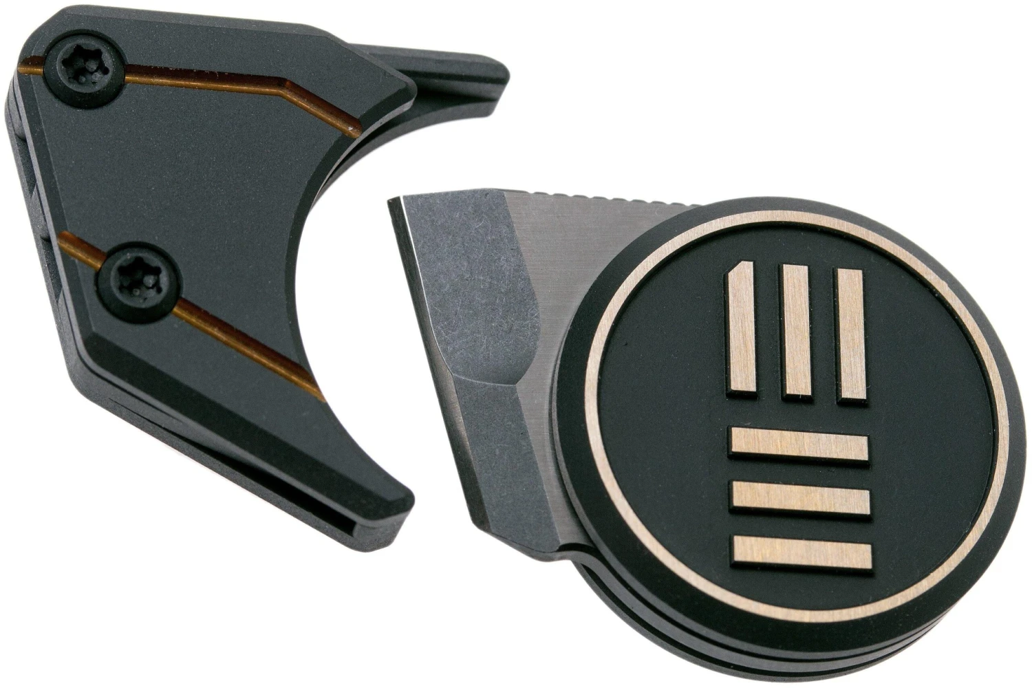 WE Knife Quark WE20021-1 Gold Couteau De Cou, Ostap Hel Design 1 WE Knife Quark WE20021-1 Gold Couteau De Cou, Ostap Hel Design